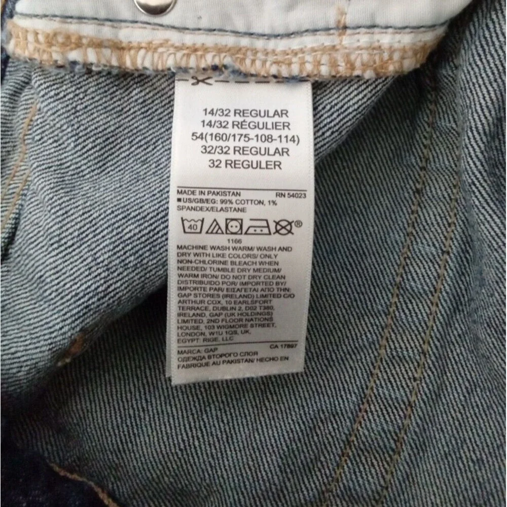 Gap Jeans Denim Boyfriend 14/32 Reg Med Wash Pocket Straight‎ Pant Pockets